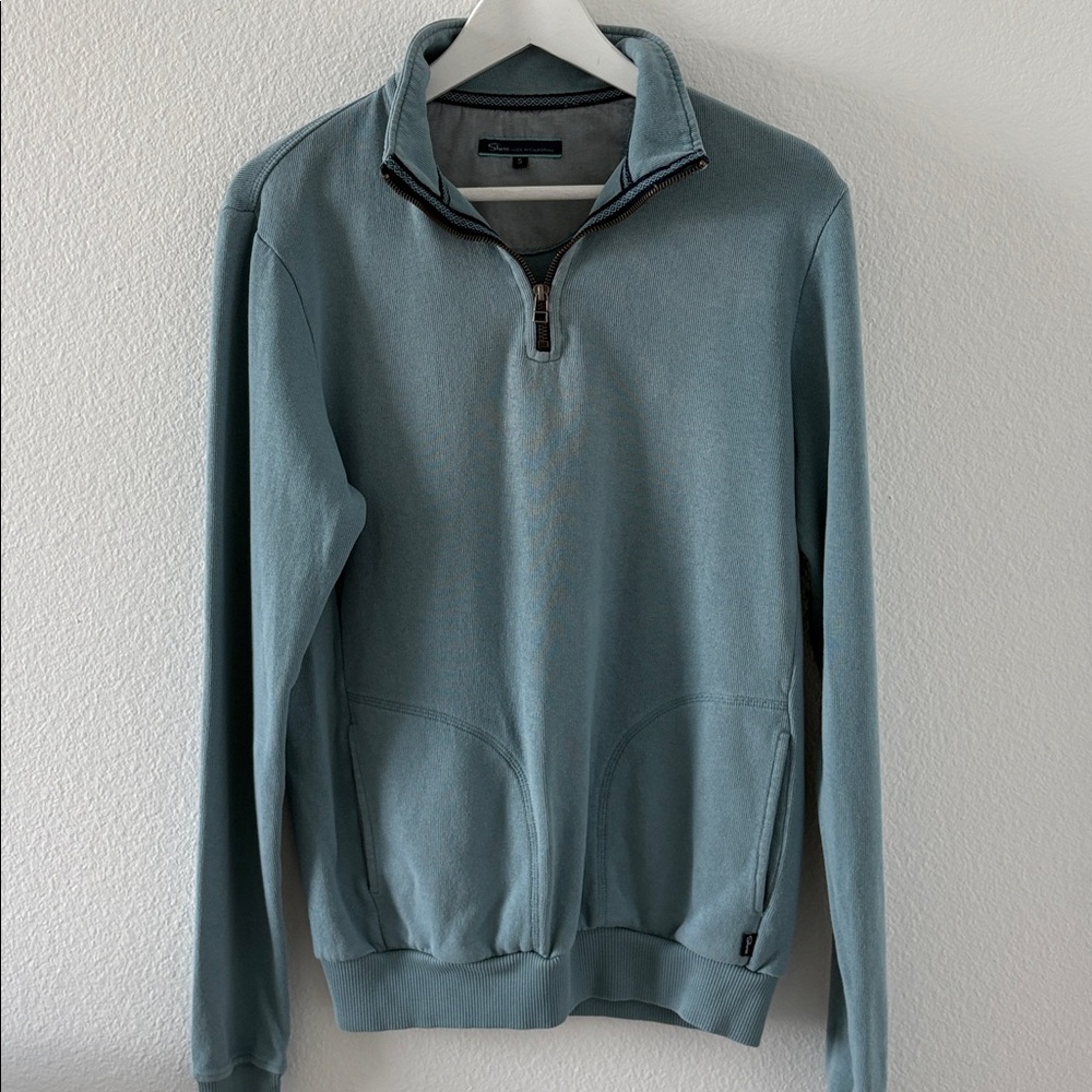 Men's Shore Blue Green Zip-Up Sweater